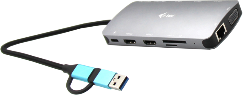 i-tec Travel Nano USB-C-2xHDMI+VGA Dock