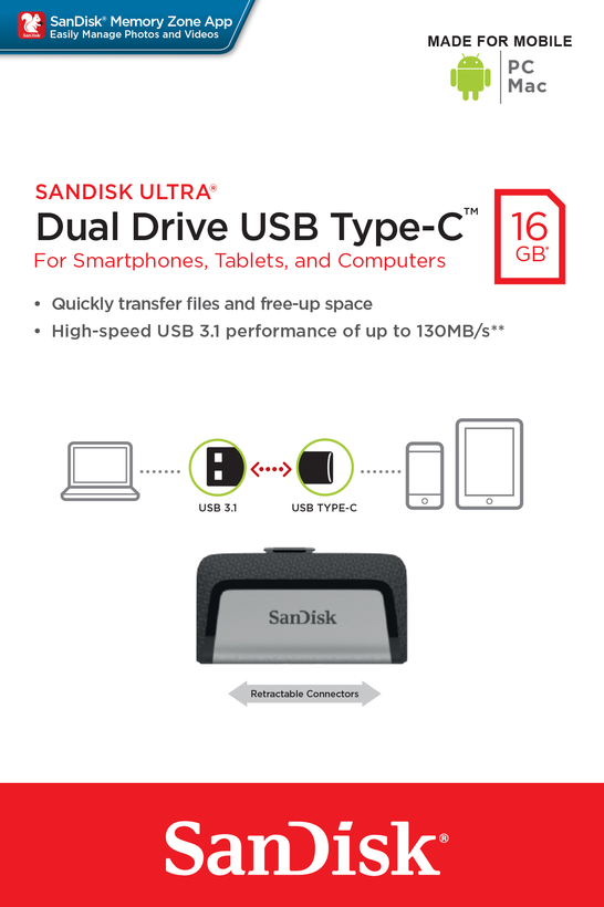Mem. USB SanDisk Ultra Dual Drive 128GB