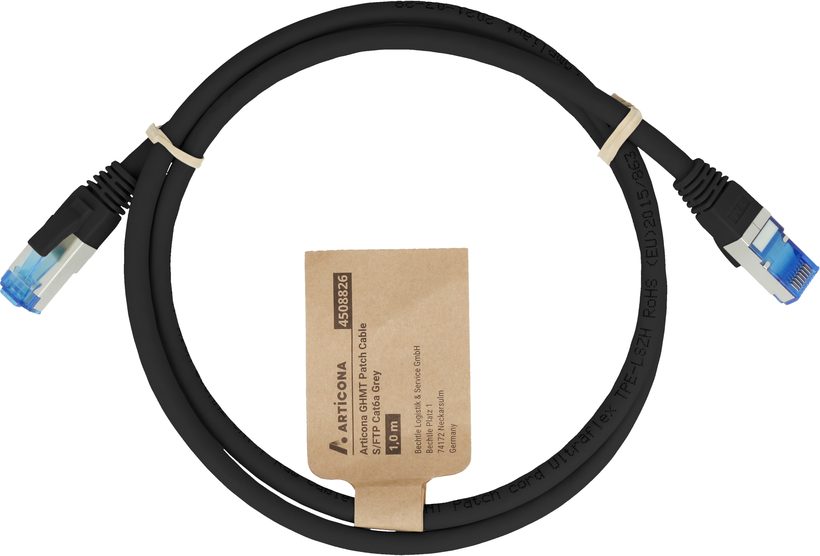 Patch Cable RJ45 S/FTP Cat6a 10m Black