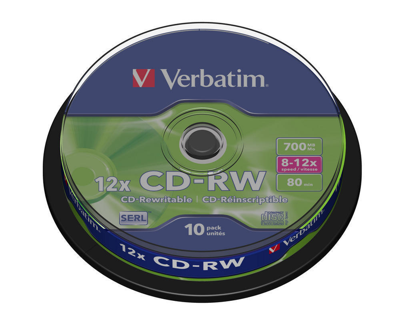 CD-RW 700 Mo Verbatim 12x spindle de 10
