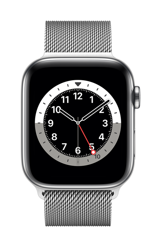 Apple Watch S6 GPS+LTE 44mm aço prat.