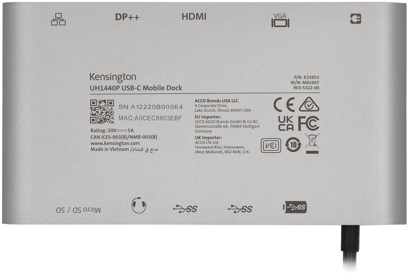 Kensington UH1440P Dual USB-C dokkoló