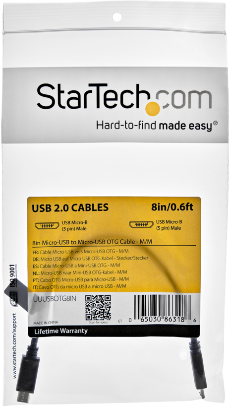 Cabo StarTech USB tipo micro-B 0,2 m