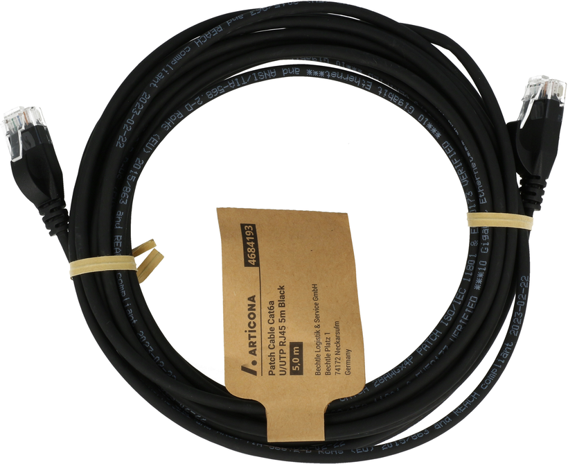 Câble patch RJ45 U/UTP Cat6a 3 m noir
