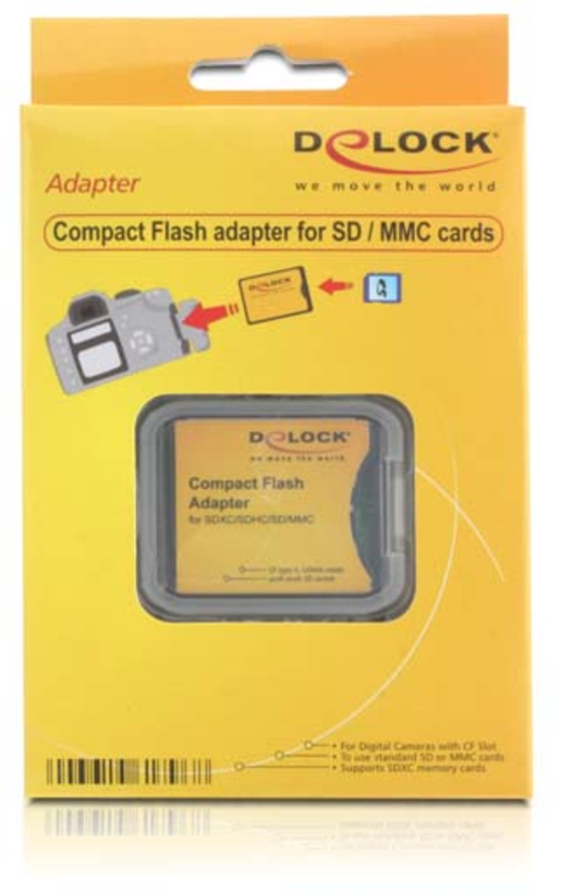 Adapt. Compact Flash Delock p. cartes SD