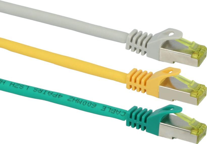 Kabel RJ45 S/FTP Cat6a 0,25 m żółty