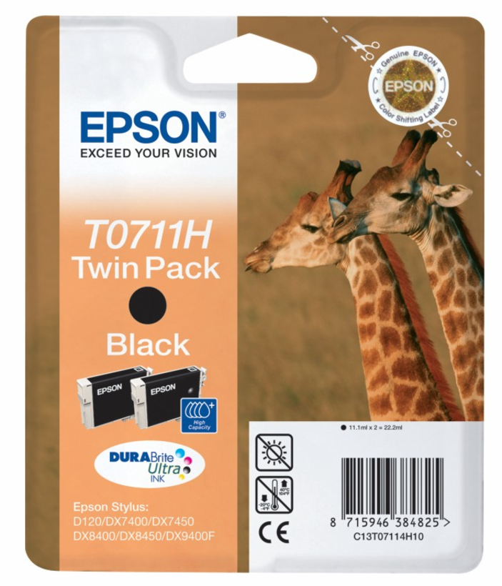Epson T0711H Tinte schwarz (2er-Pack)