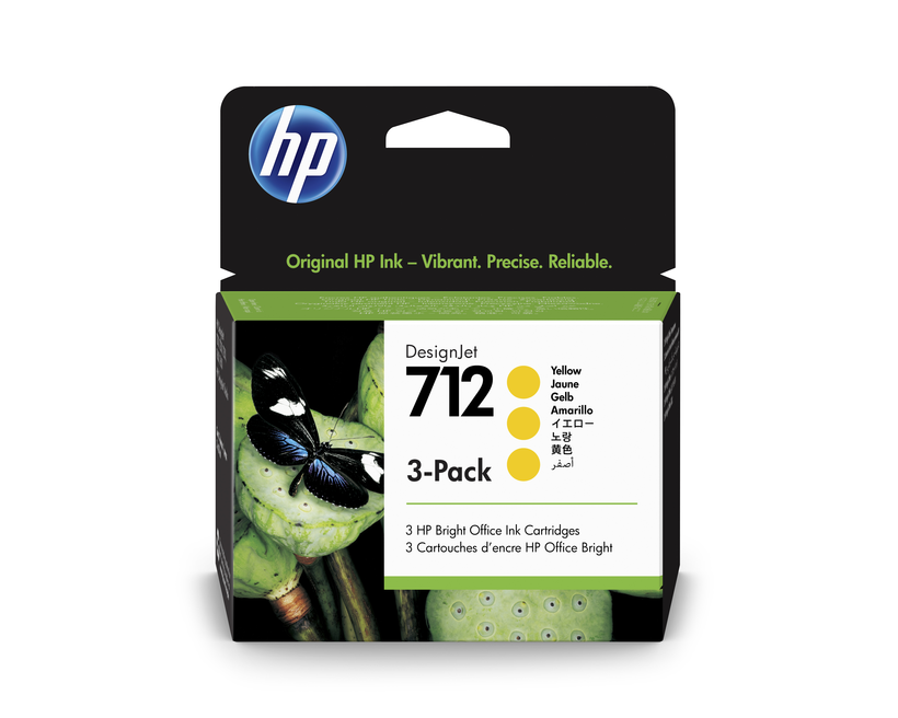 HP 712 Ink Yellow 3-Pack