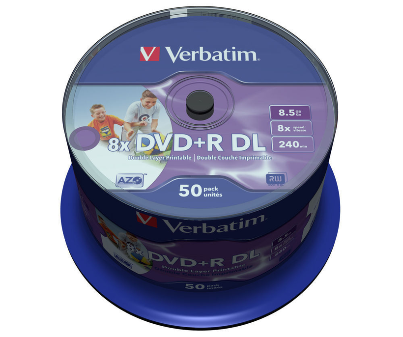 Verbatim DVD+R DL 8.5GB 8x Inkjet SP(50)