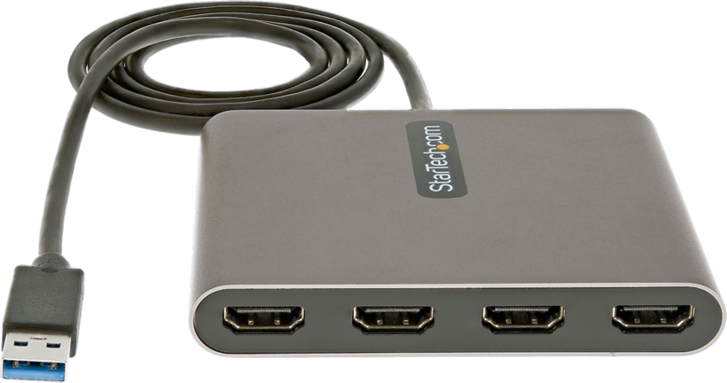 Adapter USB-A/m - 4x HDMI/f