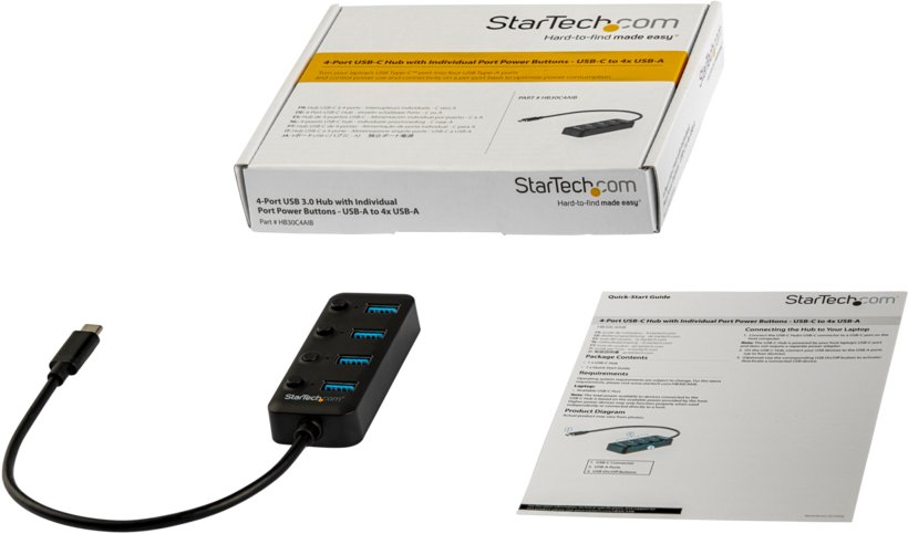 StarTech USB Hub 3.0 4Port+przeł.