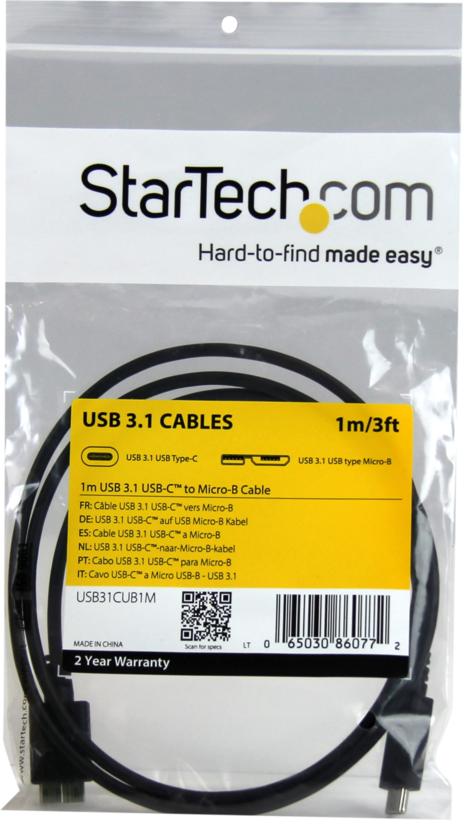 Câble USB 3.1 C m. - microB m., 1 m