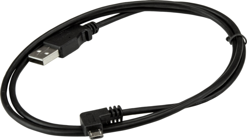 Câble USB 2.0 A m. - microB 90° m., 1 m