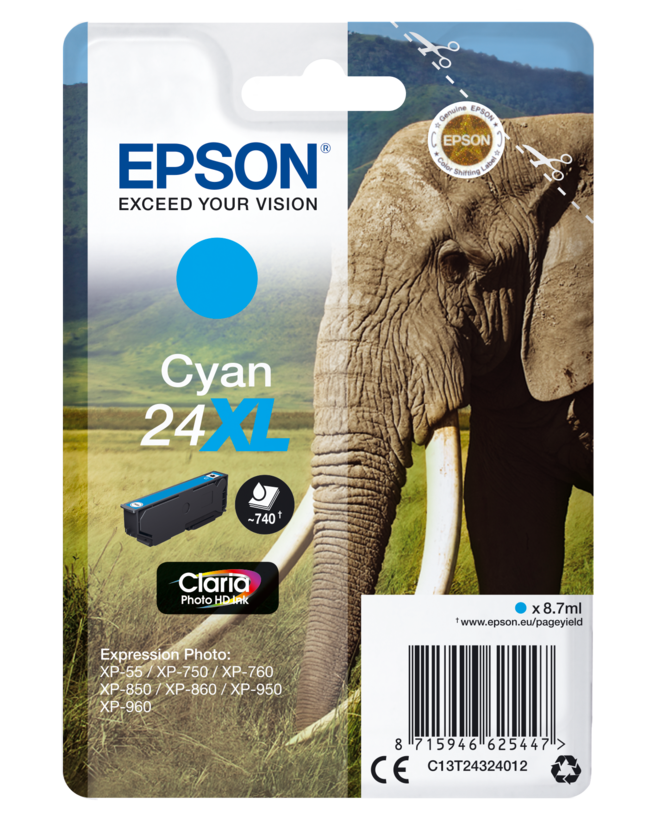 Epson 24XL Tinte cyan