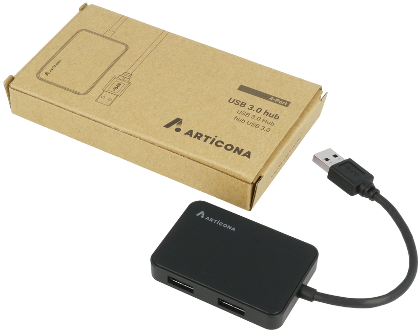 ARTICONA 4-Port USB Hub 3.0 schwarz