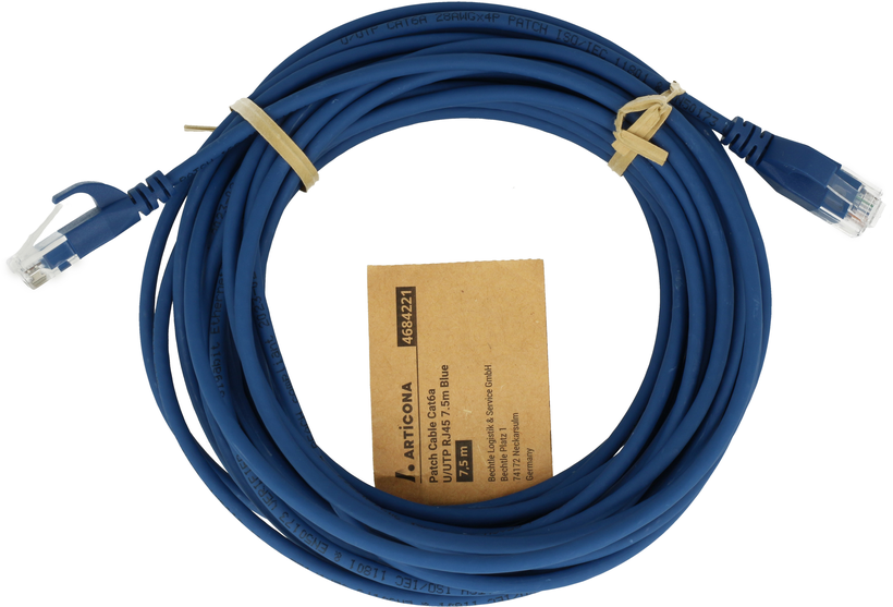 Patch Cable RJ45 U/UTP Cat6a 7.5m Blue
