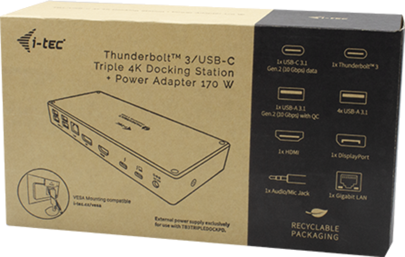 i-tec Thunderbolt3 - TB3+DP+HDMI Dock
