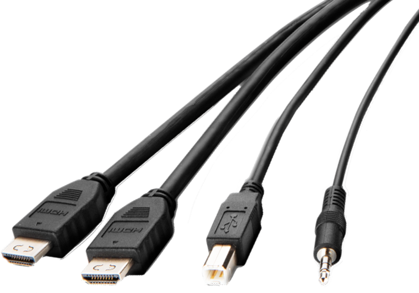 Kabel KVM Belkin 2xHDMI, USB, audio 1,8m