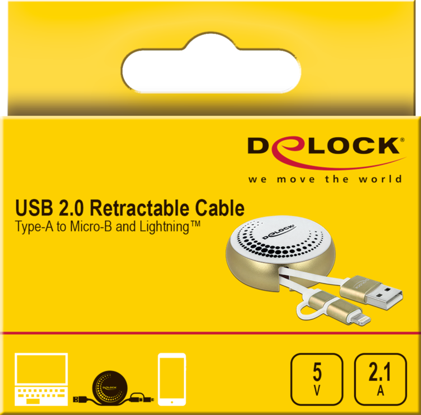 Delock USB A-Lightn/Micro-B Cable 0.46m