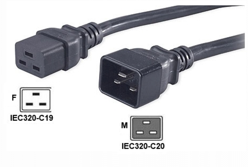 Netzkabel IEC320-C19 to C20, 16A - 0,6m