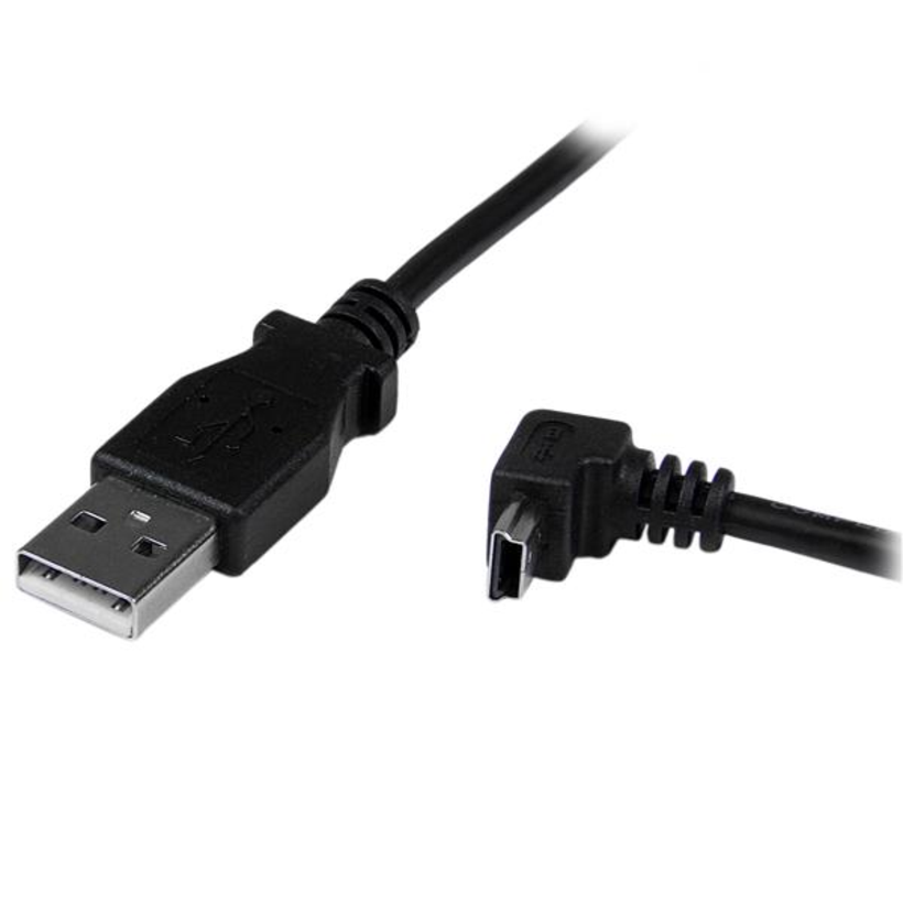 Câble USB 2.0 A m.-miniB m. 90° 2 m noir