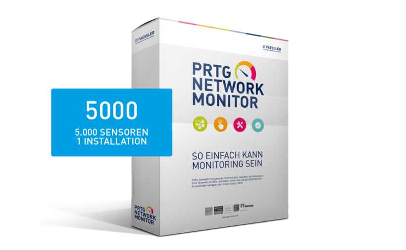 Paessler PRTG Network Monitor for 5000 Sensoren Upgrade inkl. Maintenance 36 Monate (von 100 Sensoren)