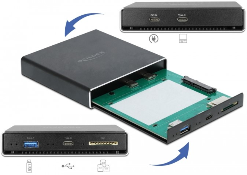 Alloggiamento HDD/SSD SATA USB-C/USB-A