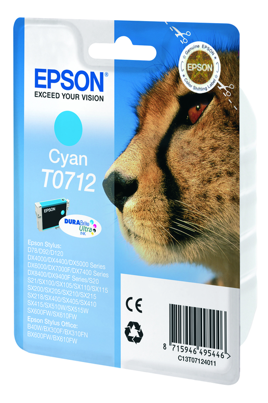 Tinta Epson T0712, cian