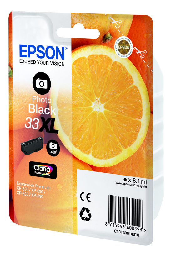 Tinta Epson 33XL Claria, negro fotográf.
