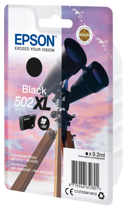 Tinta Epson 502 XL, negro