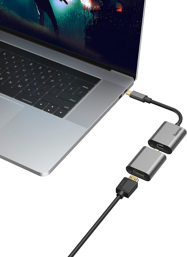 Adattat. USB-C Ma - miniDP/HDMI/VGA Fe