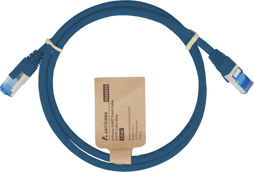 Câble patch RJ45 S/FTP Cat6a, 3 m, bleu