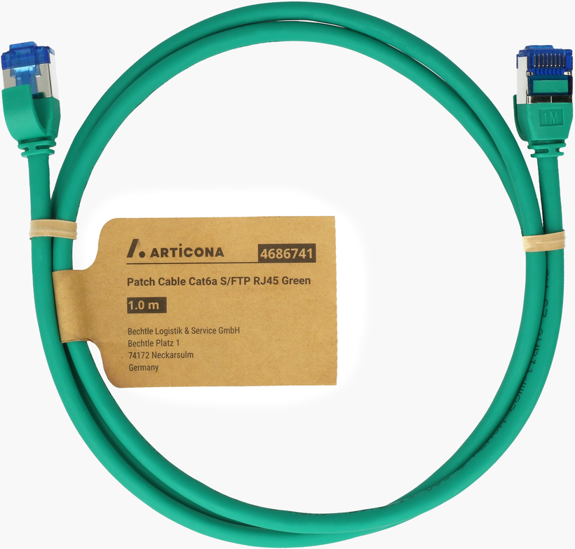 Patch Cable RJ45 S/FTP Cat6a 0.25m Green