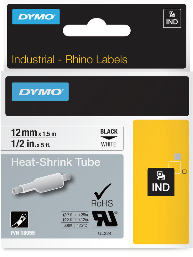 Dymo Tubo termoretráctil Rhino 12 mm