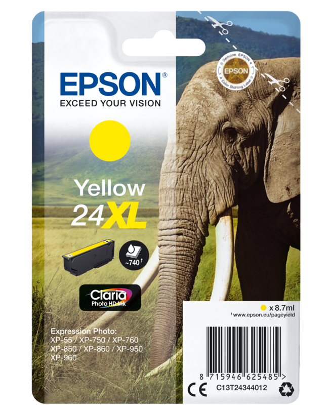 Epson 24XL tinta, sárga