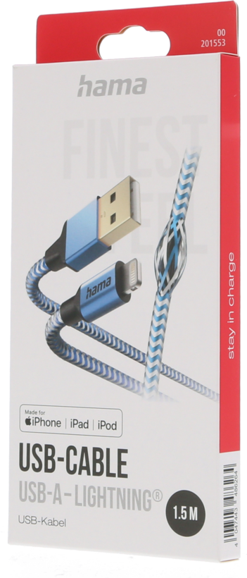 Câble Hama USB-A - Lightning, 1,5 m