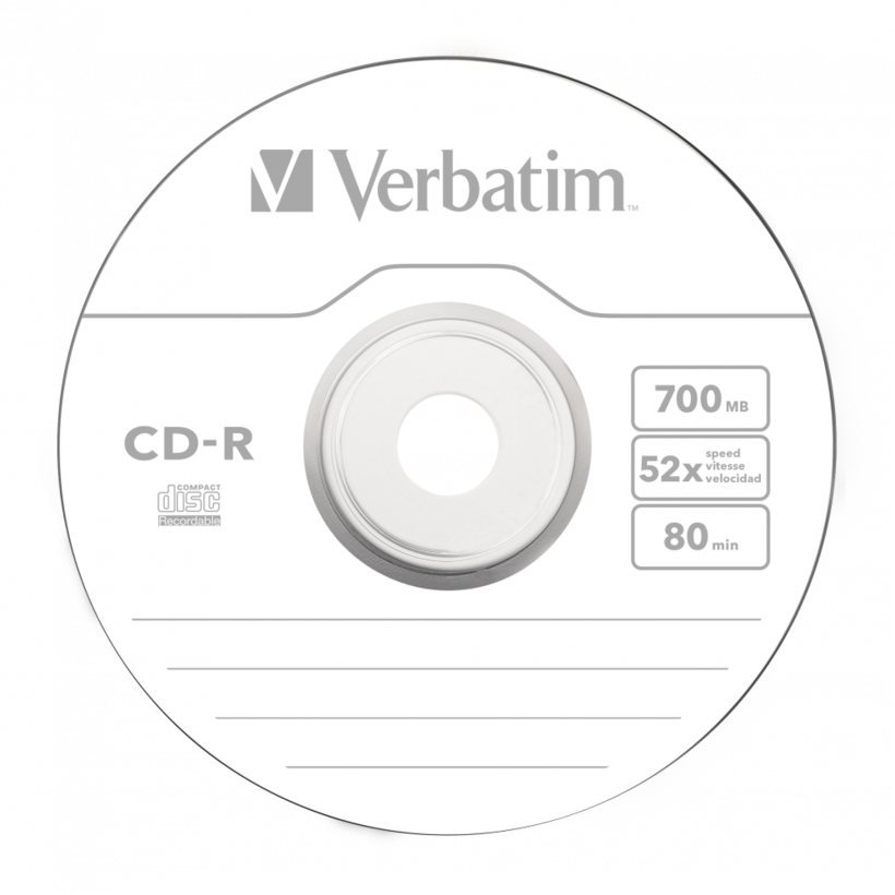 Verbatim CD-R 700MB 52x Inkjet SP(25)