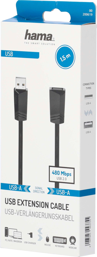 Prolunga USB Type A Hama 1,5 m