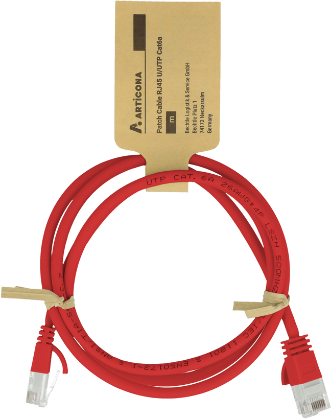 Câble patch RJ45 U/UTP Cat6a 15 m rouge