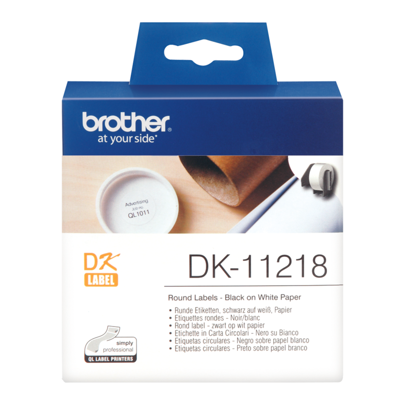 Brother Ø 24mm Round Labels White