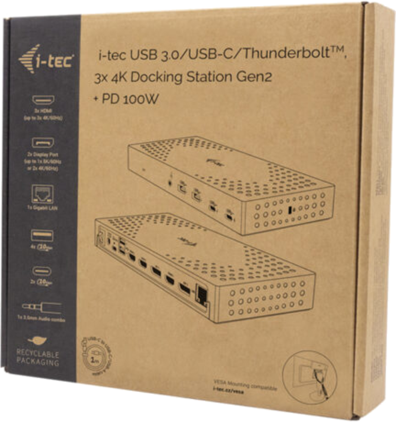 i-tec USB-C/A - 3xHDMI/2xDP Dock