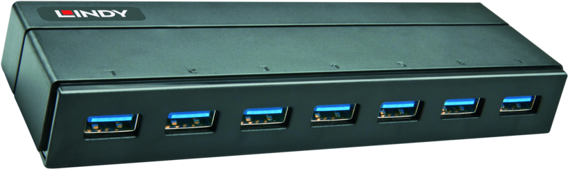 Hub USB 3.0 LINDY 7 ports, noir