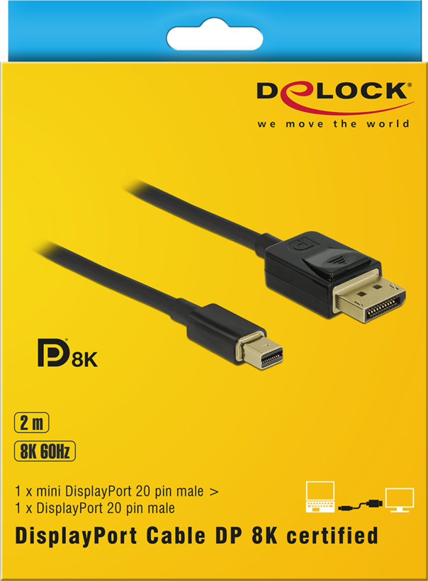 Delock miniDisplayPort - DP kábel 2 m