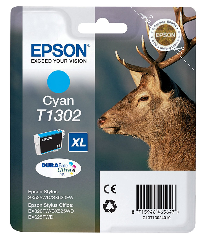 Cartucho de tinta EPSON T1302 XL, cian