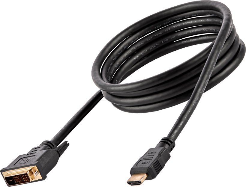 HDMI-A - DVI-D m/m kábel 1,8 m, fekete