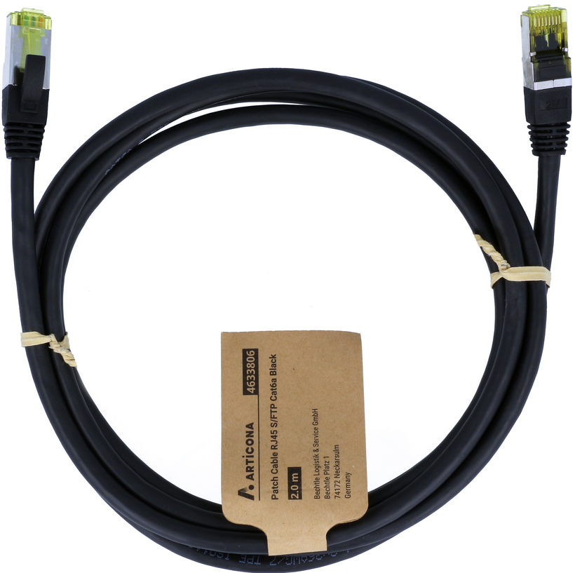 Patch Cable RJ45 S/FTP Cat6a 15m Black