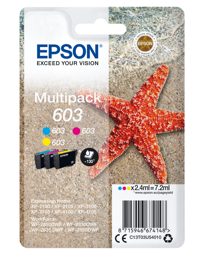 Epson 603 tinta, 3-színű, multipack