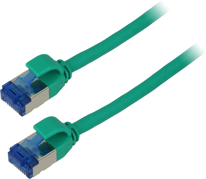 Câble patch RJ45 S/FTP Cat6a, 10 m, vert