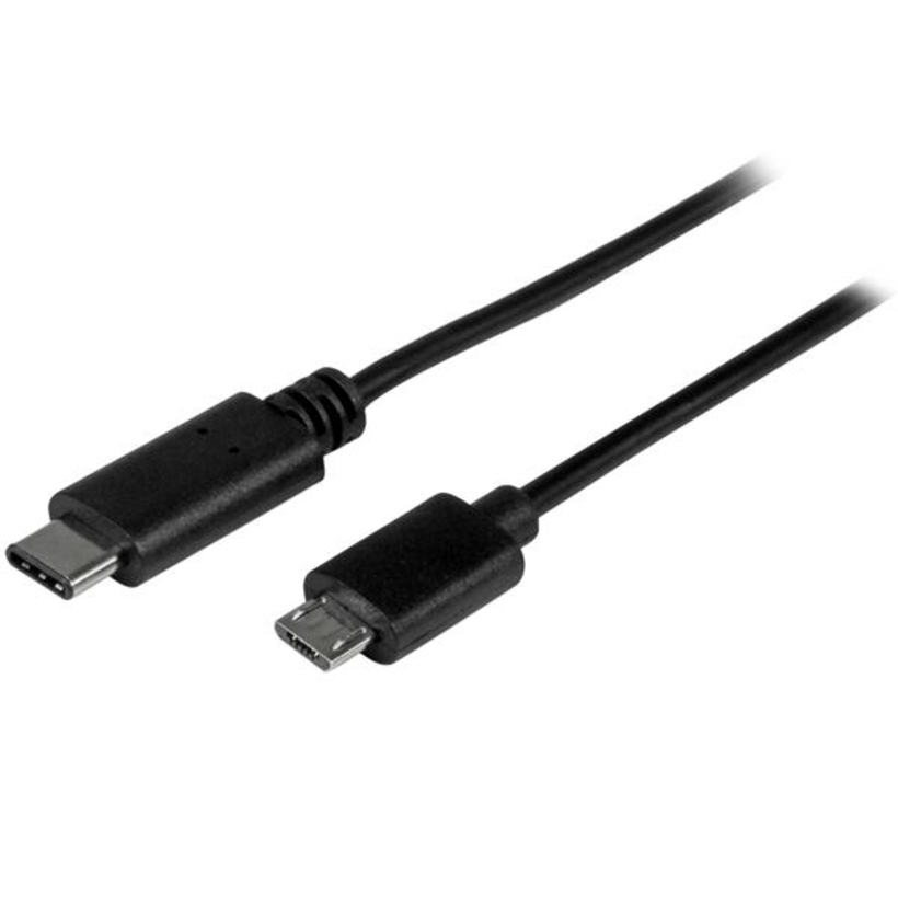 Cable USB 2.0 m(C)-m(microB) 1m, negro