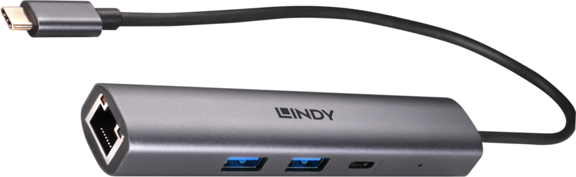 Hub USB 3.1 3 porte + Gb Ethernet LINDY